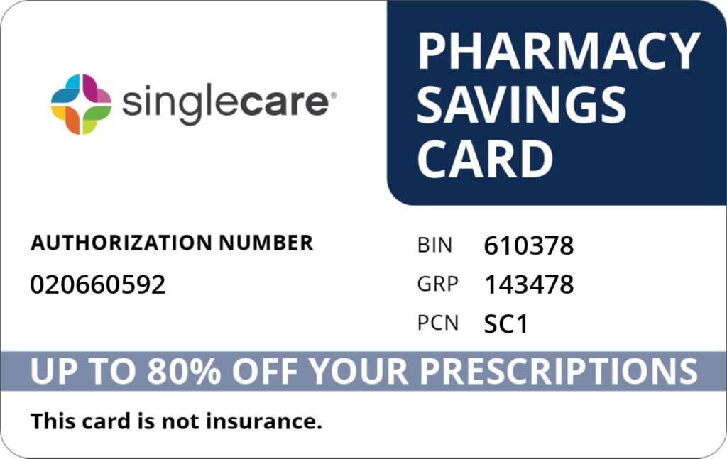 singlecare prescription discount card image